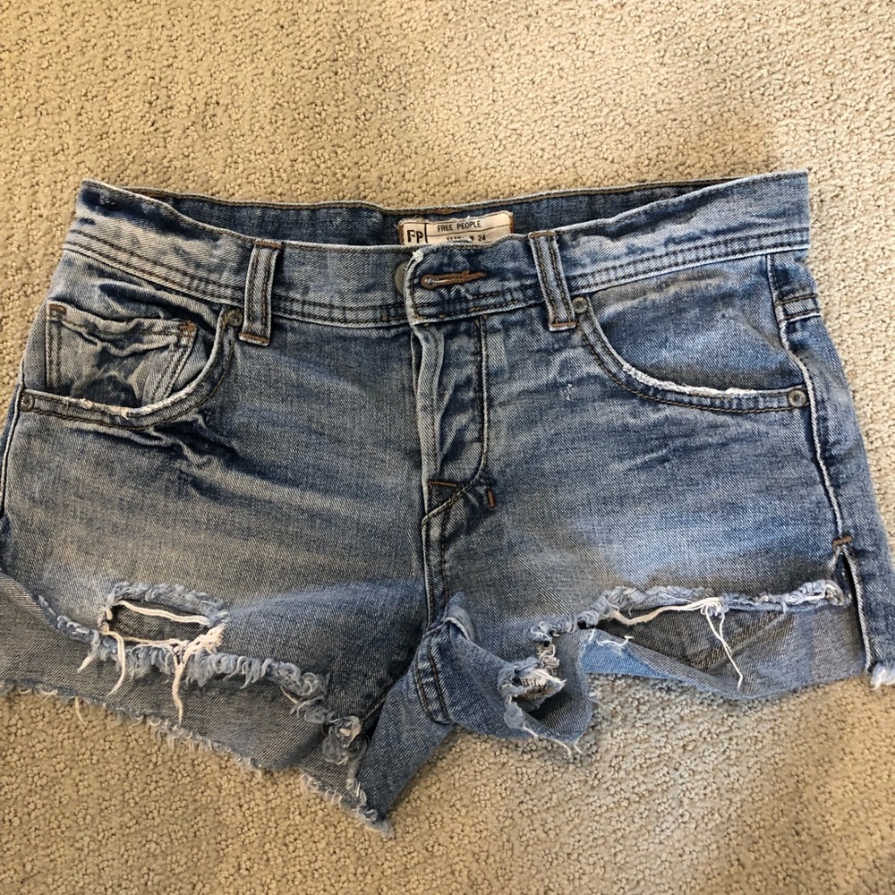 free people jean shorts